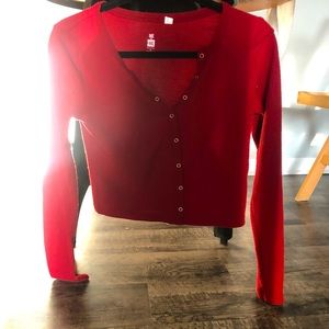 Cropped shirts, pacsun, red and lavender, medium